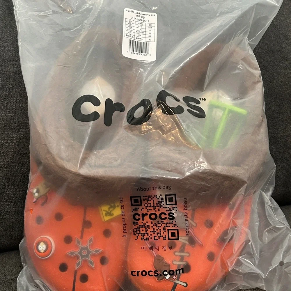 Crocs South Park Kenny Classic Lined Clog Mens 11 Orange Fur Slip On 211499-90H